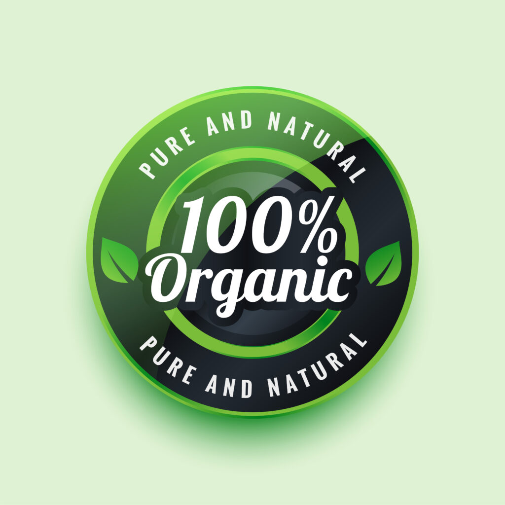 pure and natural organic label or badge design